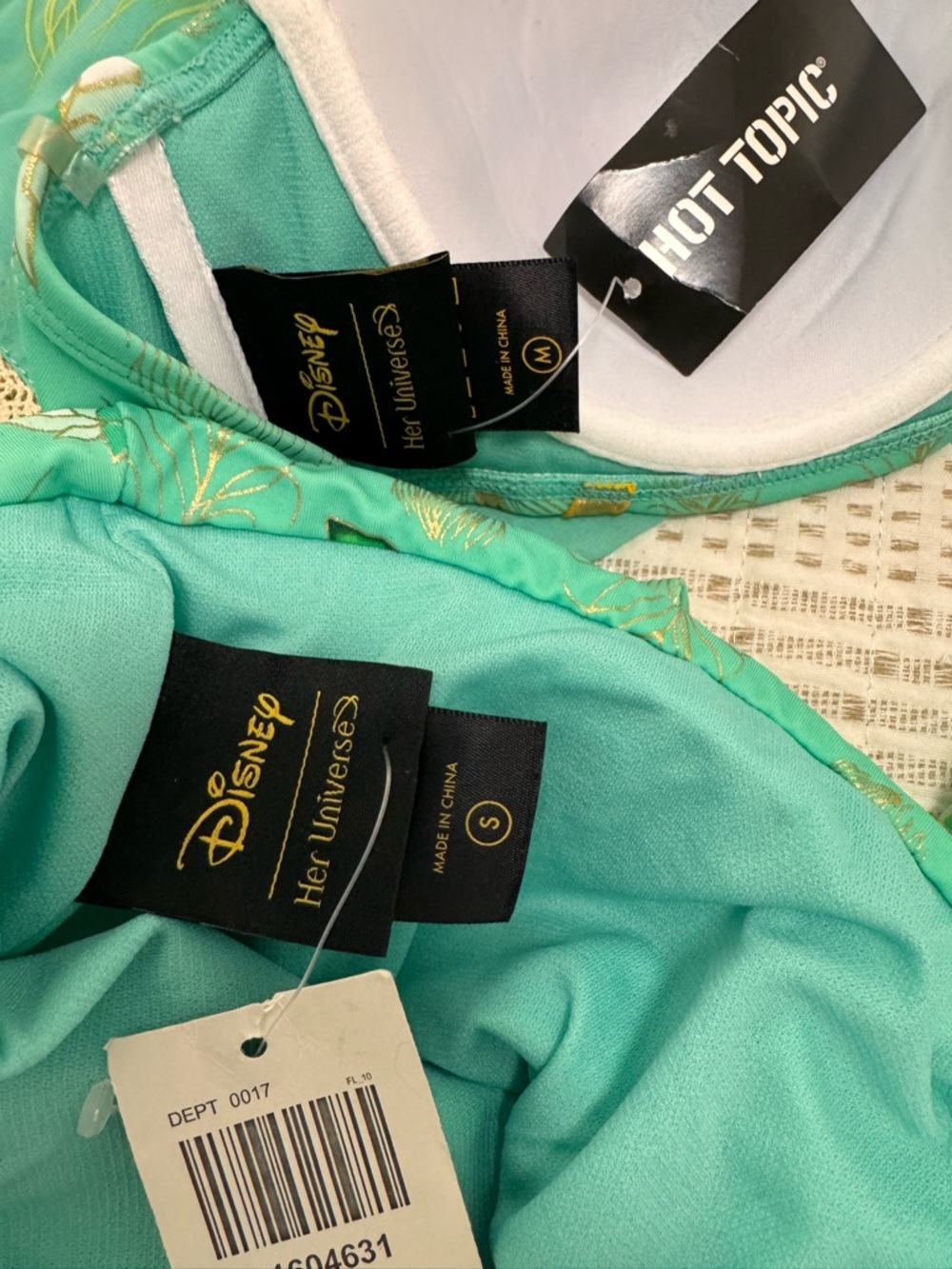 Disney Jasmine Swim Set 3-Piece Bikini + Kimono Cover Up NWT Hot Topic Peacock - Picture 13 of 14